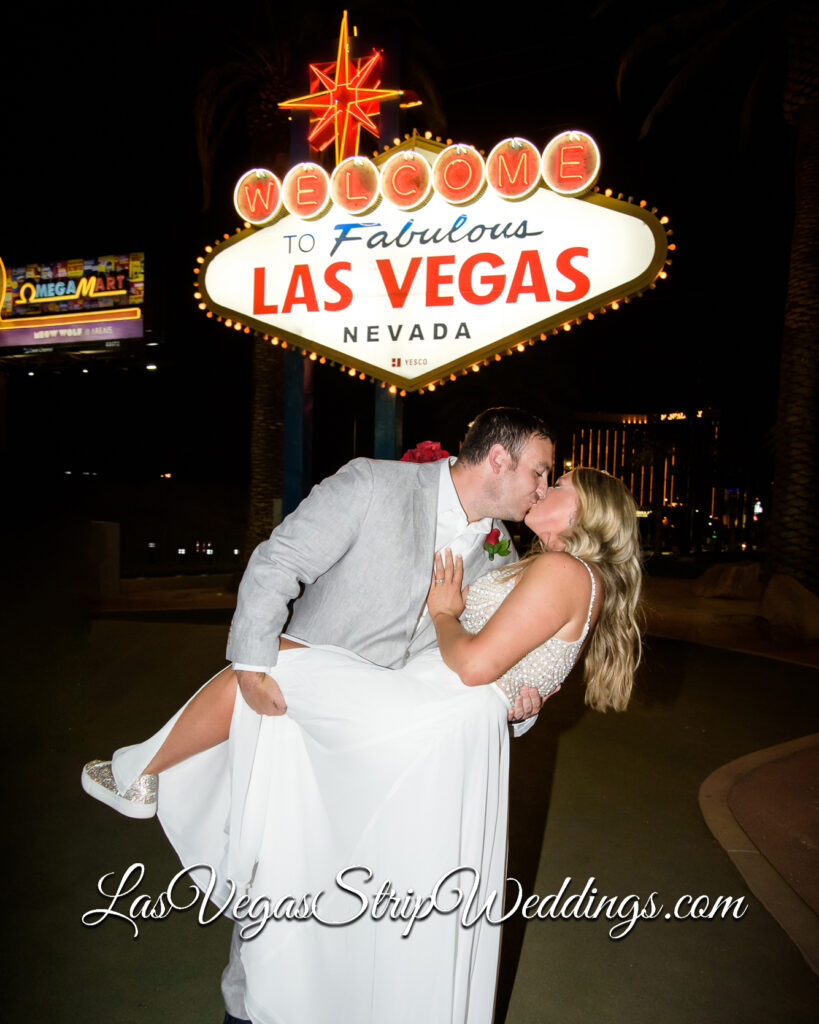 City Lights Las Vegas Strip Wedding